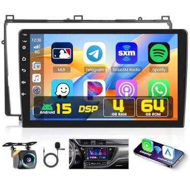 Imagem de [DSP 4 + 64G] para Toyota Corolla 2017 2018 2019 Android 15 Car Stereo, Hikity 22 cm IPS Touchscreen Corolla Radio Wireless Carplay Android Auto Bluetooth Mirror Link GPS 5G WiFi SWC FM/RDS/32EQ