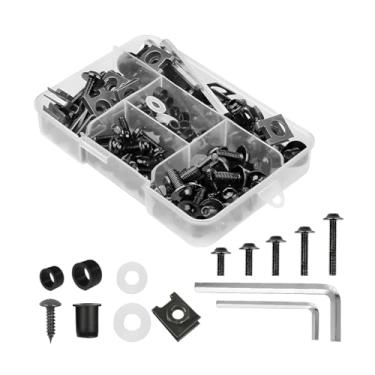 Imagem de Sandfren Kit de parafusos de carenagem de motocicleta, 177 peças M5 M6 parafusos de para-brisa de motocicleta de alumínio com chave inglesa, parafusos de arruela de prendedor de para-brisa, conjunto