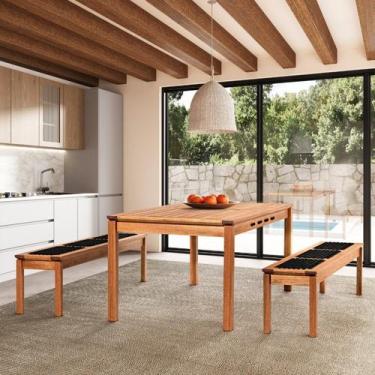 Imagem de Conjunto Sala de Jantar 1 Mesa 2 Bancos 180cm - Casa e Jardim Móveis