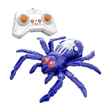 Imagem de KiBcsLic Aranha escaladora recarregável com olhos de LED brilhantes e controle remoto - Brinquedo para adolescentes, meninos e meninas - Ideal para festas