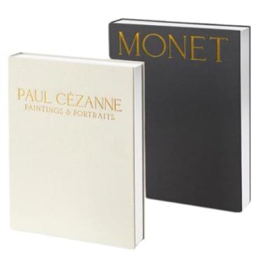 Imagem de KUK Caixas de armazenamento de livros falsos, conjunto de 2 livros decorativos para decoração de casa, mesa de centro, decoração de livros, armazenamento de fotos, livros falsos para decoração