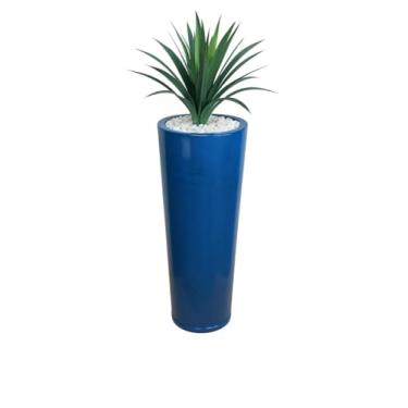 Imagem de Vaso Coluna Classic Ibiza marmorizado 2 para plantar ideal para plantas decorativas naturais e artificiais área interna e externa. (Azul marmorizado)
