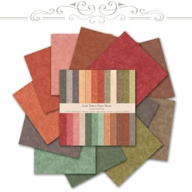 Imagem de Papel de scrapbook de 30,5 x 30,5 cm, 24 folhas, folhas de cartolina decorativa dupla face em tom quente Boho para álbuns, artesanatos, álbuns de bricolage, diários de lixo