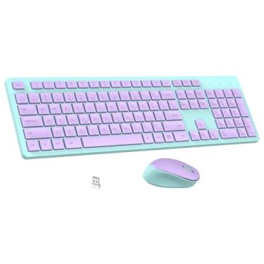 Imagem de LeadsaiL Combo de teclado e mouse sem fio K786, sem fio de 2,4 GHz, sem atraso, teclado ergonômico de tamanho completo, mouse silencioso para laptop Windows, Mac, PC, 12 FN, atalhos de longa duração
