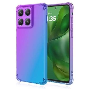 Imagem de Lmposla Capa para Moto G Stylus 5G 2025, à prova de choque, fina, ultrafina, flexível, silicone macio, airbag, capa antiqueda, para Motorola Moto G Stylus 5G 2025 (roxo/azul)