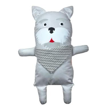 Imagem de Naninha para Bebê e Crianças HEEMM HIRA IMI Tecido Macio 100% Algodão Hipoalergênica Colecionável Artesanal Lavável e com Enchimento Removível 40x25cm Modelo DOG SCHNAUZER