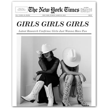 Imagem de Girls Just Wanna Have Fun - Arte de parede vintage para quarto - Impressões de parede para decoração de apartamento feminino - Arte de parede feminina para dormitório banheiro escritório - Impressão