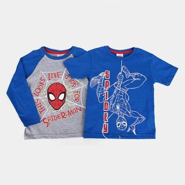 Imagem de Kit Camiseta Infantil Marvel Spider Man 2 Peças-Masculino