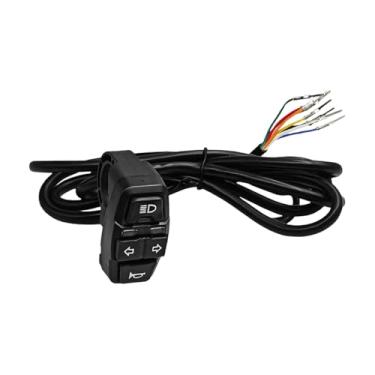 Imagem de Sandfren Interruptor de seta de luz de motocicleta, interruptores liga/desliga com fio de seta e buzina de luz Ebike 3 em 1, suporte de botão de controle de guidão de motocicleta, universal para