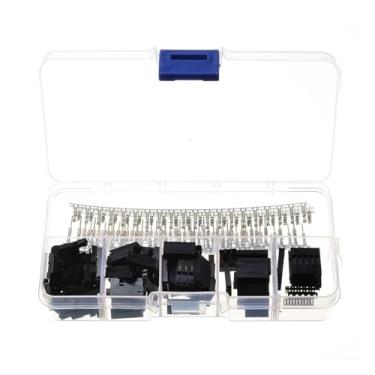 Imagem de Conector de 2,54 mm 2/3/4/5 pinos cabo elétrico macho/fêmea pino jumper cabeçalho terminal de fio 150/200/250 peças (250 peças)