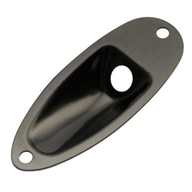 Imagem de Jack Plate Canoa para guitarra Strato preto Dolphin