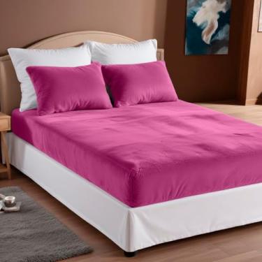 Imagem de Jogo De Lençol Manta Flannel Plush Queen(Pink)