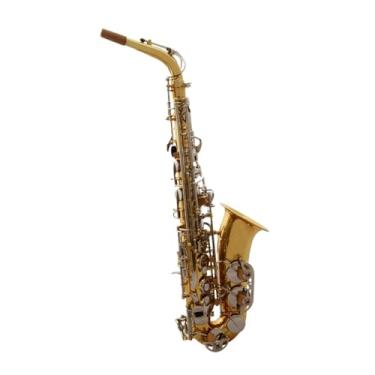 Imagem de Instrumento de saxofone Instrumentos de Sopro de Madeira Saxofone Profissional E-Flat Alto Ouro Níquel Chave Saxofone Iniciantes Praticar Jogar