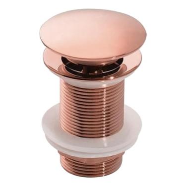 Imagem de Válvula Click Luxo Aço Inox 304 Cuba Pia Banheiro Lavabo 7/8 Ralo Cor Rose - Brinovar