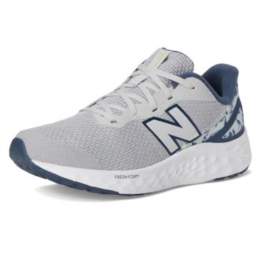 Imagem de New Balance Tênis infantil Fresh Foam Arishi v4 com cadarço, Material cinza/índigo vintage/água melão, 20