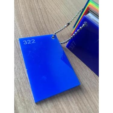 Imagem de Chapa de Acrílico Azul Royal/Bic 2mm 50x100cm Placa Premium Leitosa Translucida Cast Virgem 100 por cento de Pureza | 0,5x1,0m Comunicação Visual | Dobrável | Corte a Laser | 500x1000mm