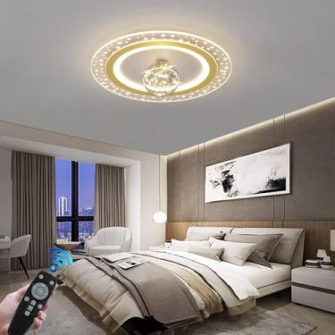 Imagem de Luminária de teto LED moderna redonda com intensidade ajustável e controle remoto, 100 cm de diâmetro, em acrílico, design personalizado, ideal para sala de estar, quarto, escritório, hotel