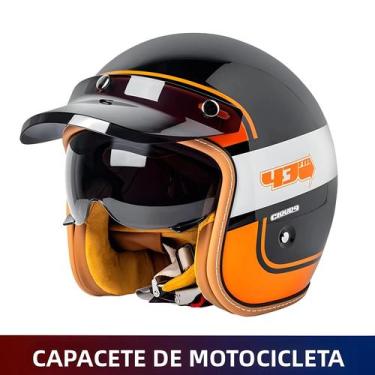 Imagem de Capacete Retro 3/4 Com Visor Para Motociclismo E Pedalismo - others, B