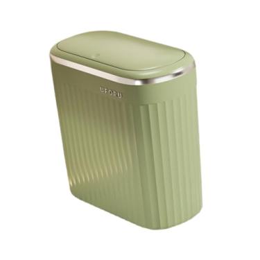 Imagem de Llazsybz Lixeira Pequena com Tampa para Banheiro, Lixeira Portátil, Lixeira Fechada para Quarto, Sala de Estar, Trailer, Verde, Tamanho real