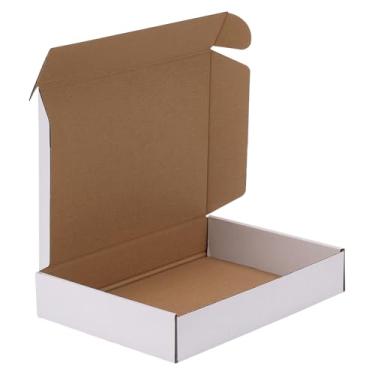 Imagem de HORLIMER 11 x 20 x 2 caixas de envio conjunto de 1, caixa de correio de papelão ondulado branco para embalar pequenas empresas branco
