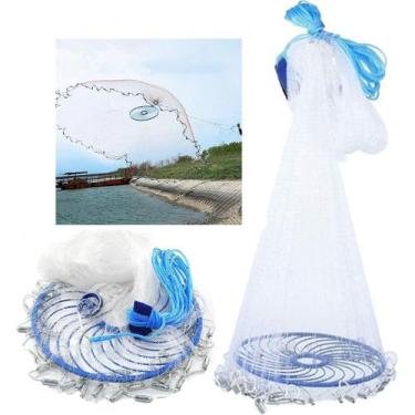 Imagem de Rede Pesca Tarrafa Chinesa Disco Pescaria Inteligente Malha 6 Metros M