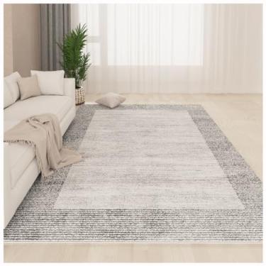 Imagem de SPXMQSS Tapetes grandes para sala de estar, antiderrapante, antiderrapante para quarto, tapetes macios de lã sintética lavável para sala de estar, quarto, escritório - fácil de limpar, bege/cinza