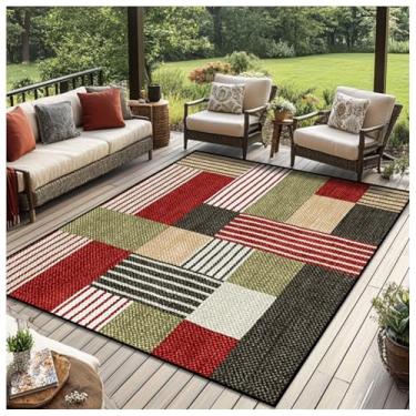 Imagem de SPXMQSS Tapete grande para ambientes externos, antiderrapante, fácil de limpar, resistente ao desgaste para varanda, deck, varanda, jardim, piquenique, cozinha, corredor B 120 x 160 cm