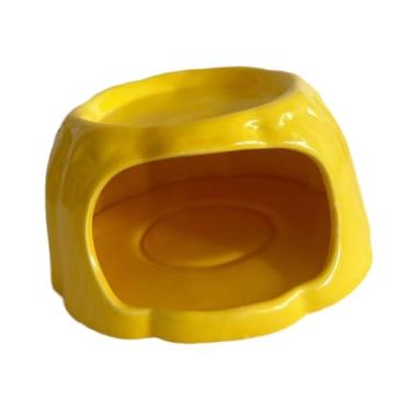 Imagem de Ｂｅｓｇａ Casinha de cerâmica para hamster em formato de, comedouro e esconderijo para pequenos animais, Amarelo