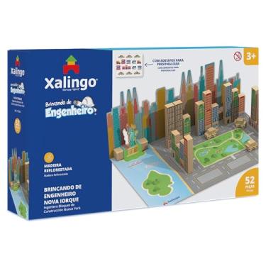 Imagem de Xalingo Blocos de Montar Brincando de Engenheiro Nova Iorque Madeira 52 Peças