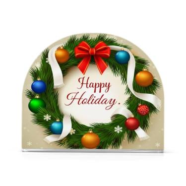 Imagem de Wassud Porta-guardanapos de acrílico para guirlanda de Natal, dispensador de guardanapo de papel moderno em forma de U para mesa, cozinha, sala de jantar, bancada 1 peça (comporta 50-60 guardanapos)