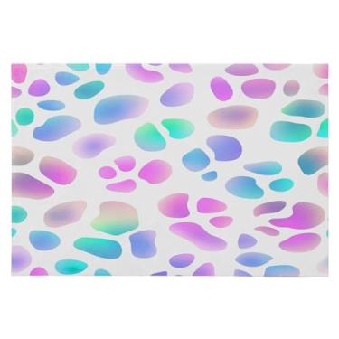 Imagem de CEBUGI Tapete de área 60 x 90 cm macio lavável tapete antiderrapante com revestimento de borracha leopardo tapetes de área para sala de estar, quarto, decoração de casa