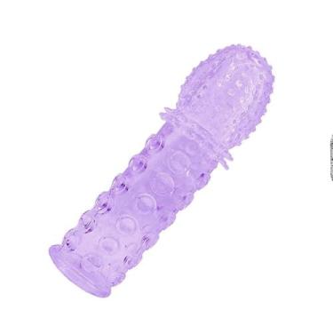 Imagem de Capa Peniana com Nódulos Massageadores, TPE Transparente, 15cm x 2,5cm, Estimulação Clitoriana, Elástica