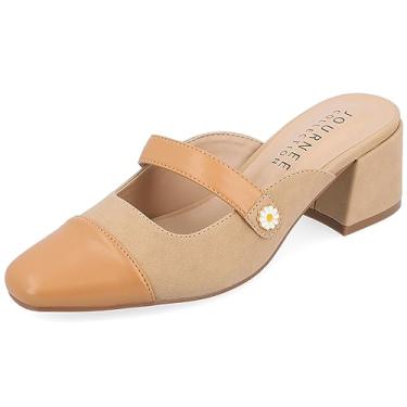 Imagem de Journee Collection Womens Dalla Slip On Cap Toe Mule Pumps Tan 6.5 Medium Womens US