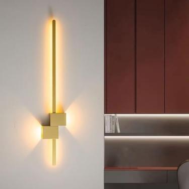 Imagem de Luminária de parede linear fina com LED, luminária de parede LED longa para interiores, ideal para banheiro, corredor, sala de estar ou qualquer outro ambiente.