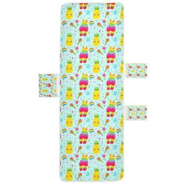 Imagem de STAYTOP Capa de toalha de cadeira de descanso, linda capa de espreguiçadeira macia de abacaxi, capas de cadeira de praia com bolsos para jardim ao ar livre, pátio, pátio, banhos de sol, gramado, 215 x