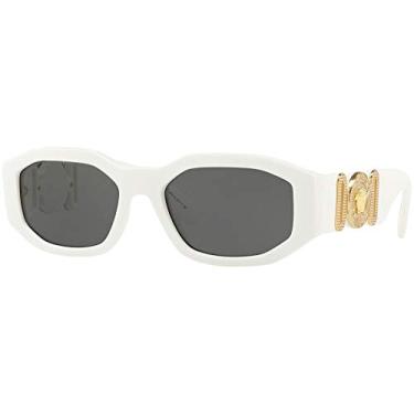 Imagem de Versace Óculos de sol masculino e feminino VE4361 53 53 mm, Branco, Medium