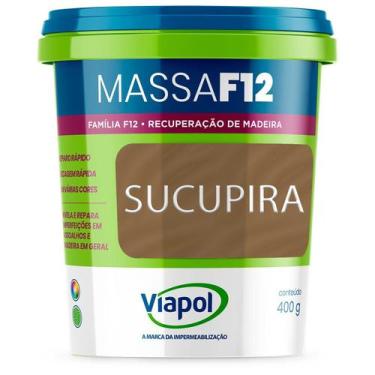 Imagem de Massa Calafetar Correção Madeira Viapol F12 400G Sucupira, sucupira
