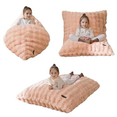 Imagem de MAXYOYO Cama infantil 3 em 1 para cadeira, sofá infantil para jogos, leitura, pufe conversível com capa lavável na máquina para sala de estar, quarto, rosa