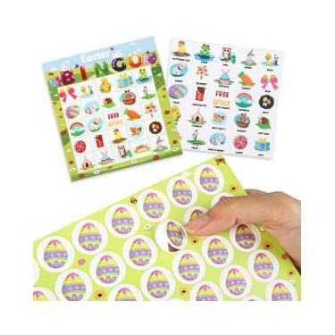 Imagem de Jogo de Bingo de Páscoa - 37 peças Jogadores Cartões de Bingo de Páscoa para Crianças/Adultos/Família/Crianças-Jogo de Bingo de Páscoa para Festas Escolas Atividades em Sala de Aula Festa de Páscoa
