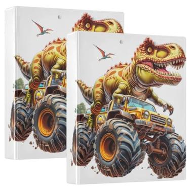 Imagem de Pacote com 2 fichários de dinossauro off-road com prancheta, material escolar universitário, prancheta com armazenamento