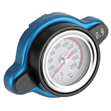 Imagem de Generic Tampa Termostática do Radiador à Prova de Vazamentos Com Medidor de Temperatura para Carros Universais, Liga de Alumínio de + Borracha de Silicone, Escuro + Preto, 2,6 X 0,8 pol. (Cabeça