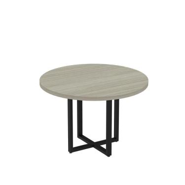 Imagem de Mesa Reunião Redonda 1100pe40tub Castanheira Natural -preto
