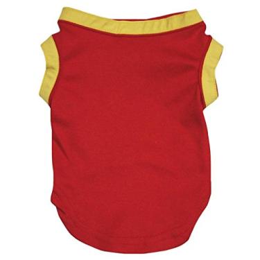 Imagem de Petitebella Camiseta lisa para cachorro de cachorro Espanha (vermelha, média)