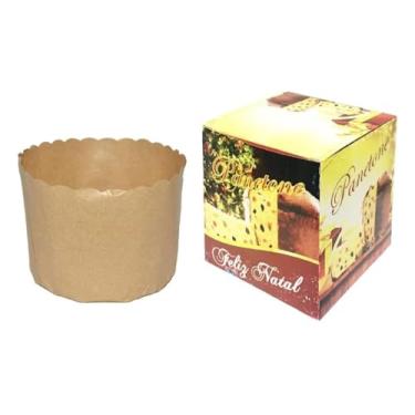 Imagem de Kit Caixinha De Papelão E Forma De Papel Para Panetone 500g