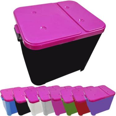 Imagem de Container Porta Ração Canister Plástico com Tampa Rosa Protege Conserv