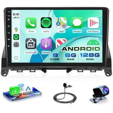 Imagem de Rimoody Rádio Automotivo Android 8Core 6G+128G, Estéreo, Sem Fio, Carplay, Automático, Para Mercedes Benz Classe C C180 C200 C230 C250 C300 C350 W204 S204 2006-2011, Tela Sensível Ao Toque De 9'', T