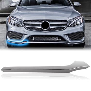 Imagem de Pinkomoto Compatível com para-choque dianteiro cromado lado do passageiro Mercedes Benz C300 2015 2016 2017 2018 C400 2015 2058851474 direito (lado do passageiro)