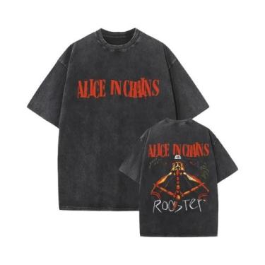 Imagem de Camiseta Vintage Masculina Da Banda De Rock Alice in Chains Y2K Lavada