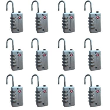 Imagem de Arkali Cadeado aprovado pela TSA, pacote com 12, combinação de bagagem, corpo de liga de zinco resistente com código de 4 dígitos, cadeado de viagem para bagagem, caixa de ferramentas, mochilas e