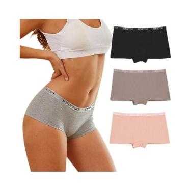 Imagem de Conjunto De 3 Peças De Calcinhas Femininas De Algodão De Cintura Baixa